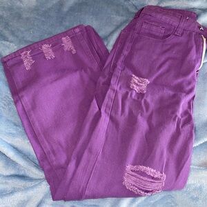 Purple baggy jeans